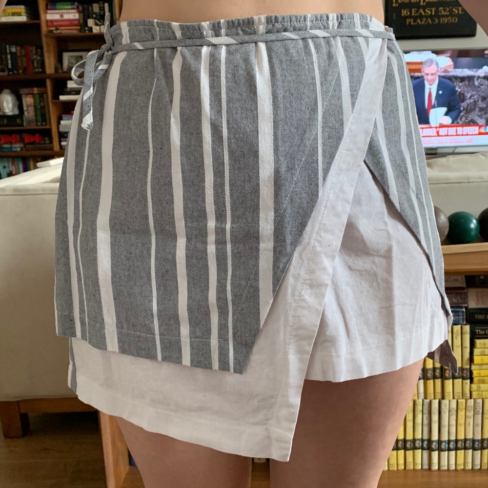 Gray and white striped LF skirt